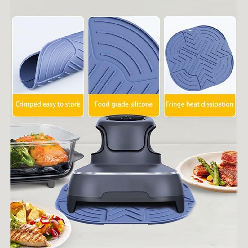 Heatproof Kitchen Mats Thicken Heatproof Mats for Air Fryers Countertop Protection Dishwasher Safe Silicone Texture