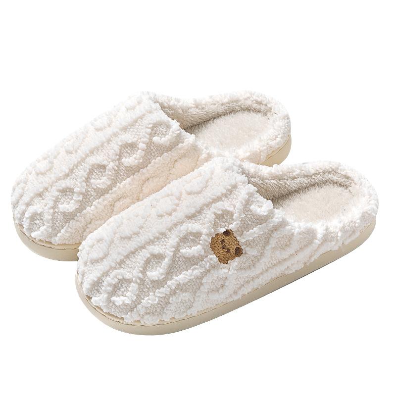 

Men s and Women s Warm Slippers with Anti-Slip Sole for Indoor Use, Autumn and Winter Edition 36 белый