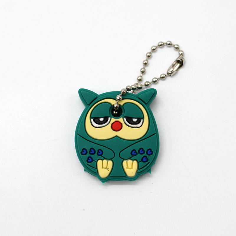 New Cartoon Soft Silicone Protective Key Case Cover for Key Control Dust Cover Holder Women Cute Small Key Chain Pendant Keyring