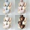 10pcs Cream Heart Foil Balloons Boho Matt Pink Blue Caramel Brown Beige Heart Balloons for Baby Shower Wedding Birthday Decor