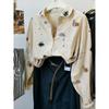 Printed Cat Brushed Cotton Lazy Casual Outer Shirt Women's Loose Casual Layered Autumn Shirt