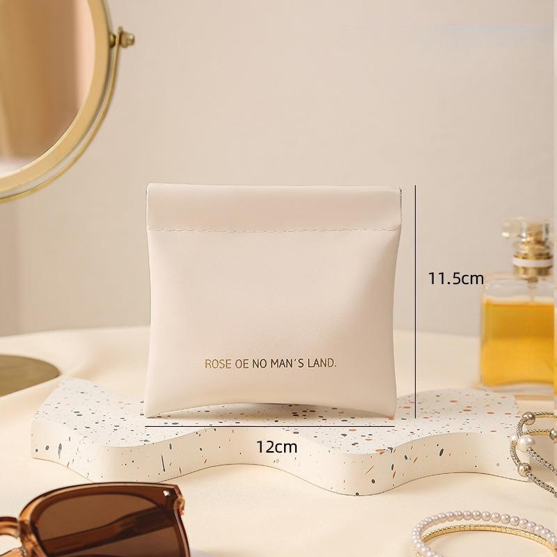 

Простая мини-сумка для хранения макияжа из искусственной кожи, женская квадратная маленькая косметичка, портативный органайзер для ключей, сумки-органайзеры S коричневый