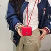 Portable Hanging Neck Headphone Bag PU Leather Small Coin Purse Elegant Lanyard Lipstick Bag  Lady