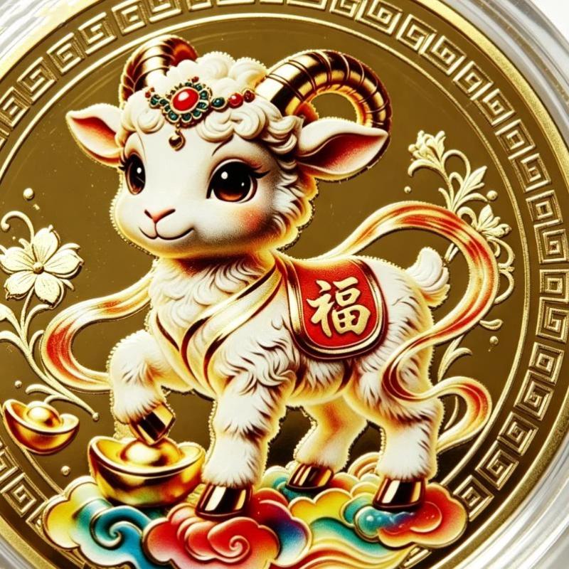 Year Of The Goat Souvenir Coins 2027 Zodiac Goat Collectible Coins New Year Gift Goat Metal Crafts Art Display Decor