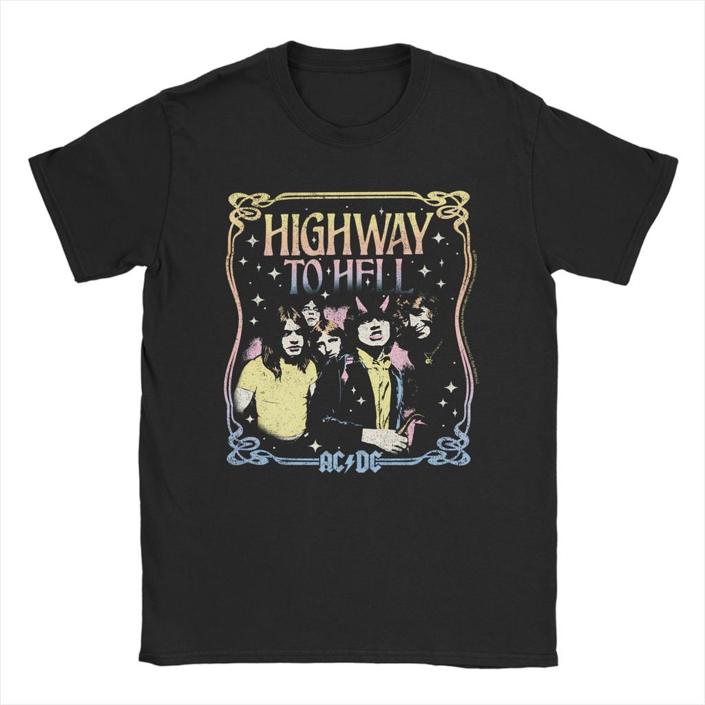 Crazy AC Rock Music Band T-Shirt for Men Round Collar 100% Cotton T Shirts DC PWRUP Stage Lights Short Sleeve Tee Shirt Clothes