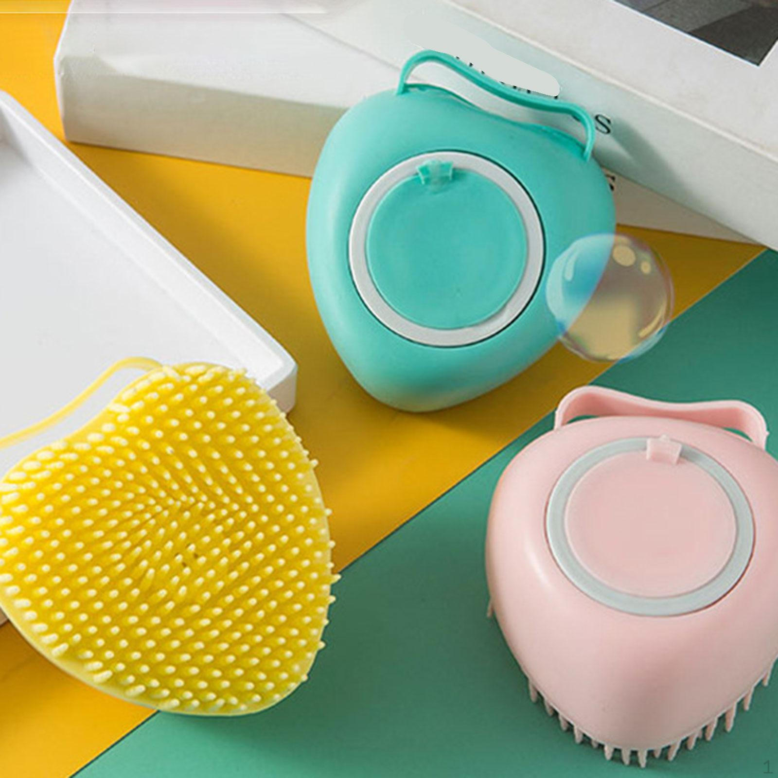 

Набор из 2 щеток для купания собак для груминга с дозатором мыла для купания розовый