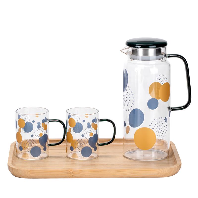 Chinese Style Floral Glass Cold Water Pitcher