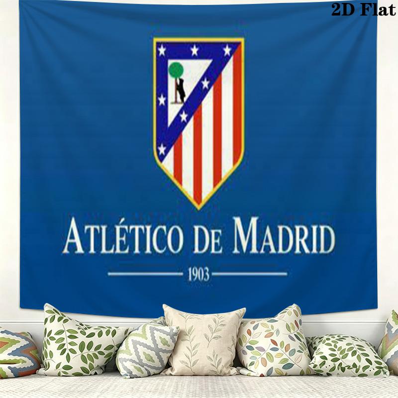 Atletico Madrid Wall Tapestry Aesthetic Wall Hanging Printed Fabric Blanket Decorative Tapestries for Bedroom Living Room Home Decor