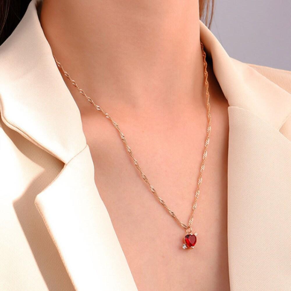 [S]Cutting Color Heart Fashion Necklace_Ih