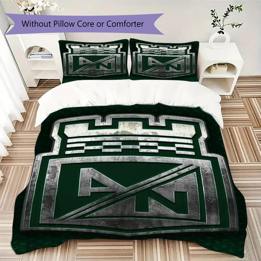 Atlético Nacional Pattern Bedding,Quilt Set Quilt Cover Pillowcase Home Birthday Gift(1 * Duvet Cover + 2 * Pillowcase, Without Core)_lx