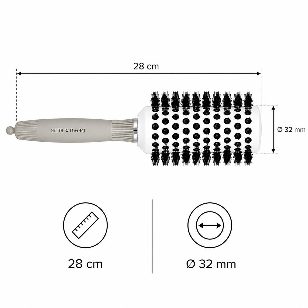 Ceramic Thermal Hair Brush for Styling with Ionization 32mm
