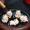 Chinese Purple Clay Tea Pet Handmade Lucky Cat Sculpture Animal Ornaments Statue  Decor Tea Figurine Crafts Tea Set Decoration