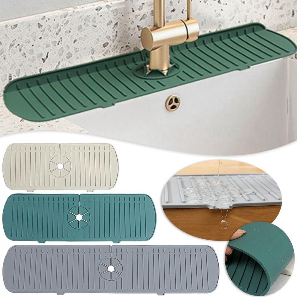 Water Ripples Mildew Proof Faucet Mat Water Catcher Mat Sink Splash Pad Countertop Protector