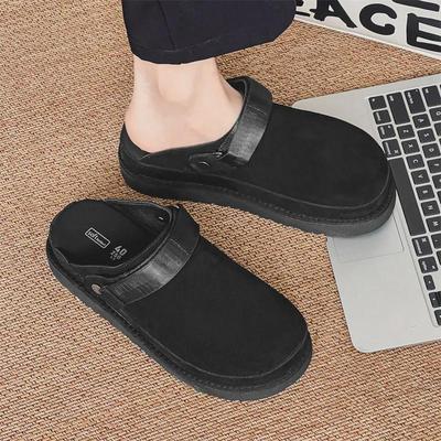 Pantuflas de piel auténtica para parejas (primavera 2024): suela suave, transpirables, informales y con punta cerrada.