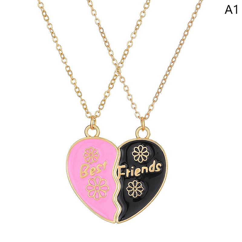 

2 шт. Ожерелье-подвеска в стиле инс с радужной строчкой в форме сердца, сплав, цепочка для ключиц для детей, украшения в подарок лучшему другу as the picture