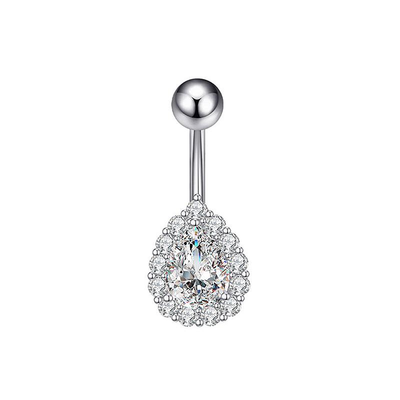 Sexy Heart Butterfly Belly Ring, Crystal Zircon Navel Piercing Jewelry for Women Girls, Trendy Body Jewelry Gift