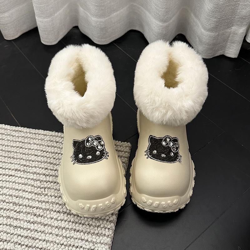 Women's thick-soled cute cartoon winter lightweight warm winter padded snow boots non-slip wear casual sneakers cotton boots