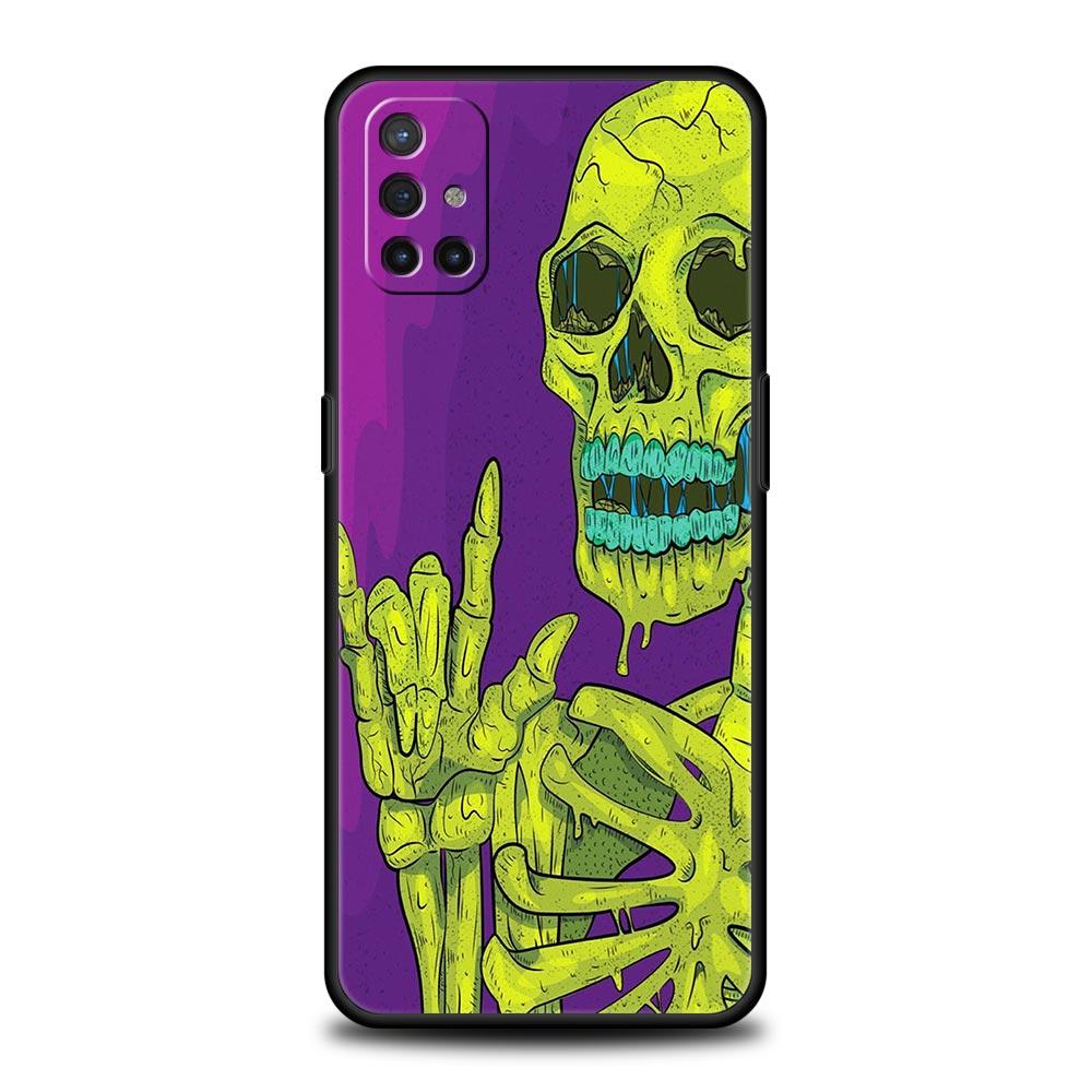 Phone Case For Oneplus 13R 13 12 10T 11 R10 Nord N100 N200 N10 9 9R CE 2 3 Z Pro Lite 5G Soft TPU Cover Skeleton Skull Funda Bag