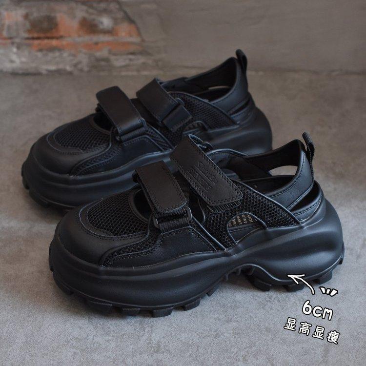 Dámské prodyšné duté tenisky Daddy 2025 Léto Nové síťované univerzální sportovní sandály s tlustou podrážkou na suchý zip Tide