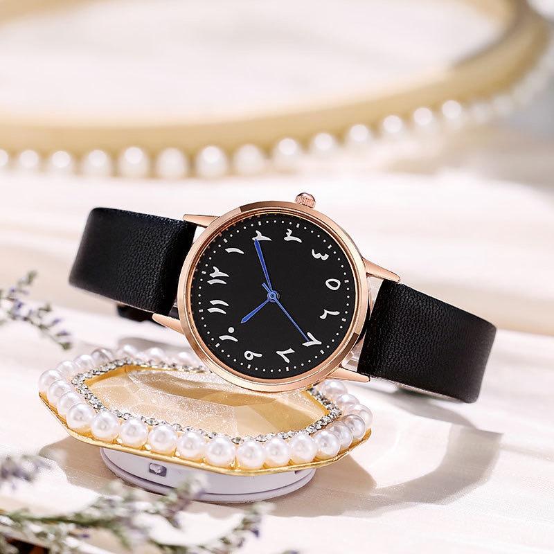 Fashion Ladies Brand Watches Simple Round Arabic Numbers Hand Women Quartz Watches Casual Leather Strap Clock Gift Wristwatches