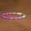 Lila Opal Perlenarmband, Zierlich Gold Filled, Sterling Silber