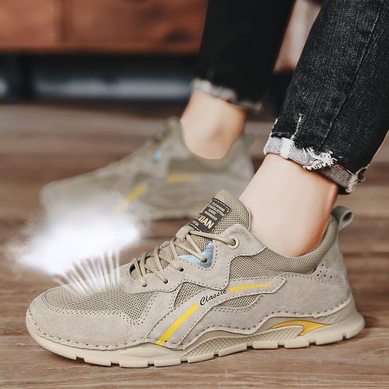 2024 Summer New Top Layer Pig Skin Breathable Casual Shoes Standard Sports Shoes Casual Versatile