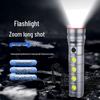 High-Intensity White Laser Zoomable Flashlight with Side Light and Digital Display