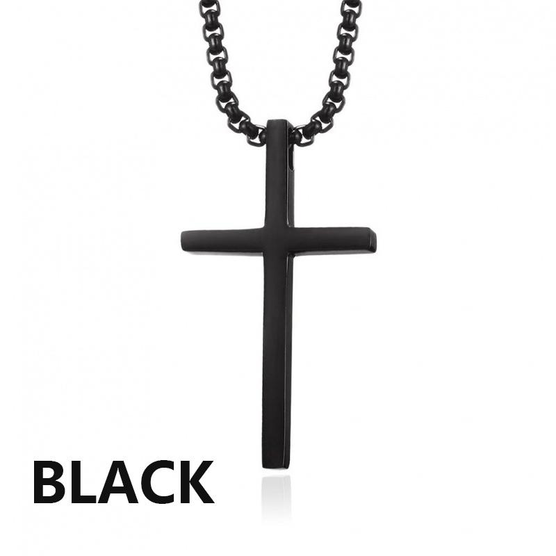 Stainless Steel Cross Pendant Necklace for Men Women Minimalist Jewelry Male Female Prayer Necklaces Chokers  Jewelry