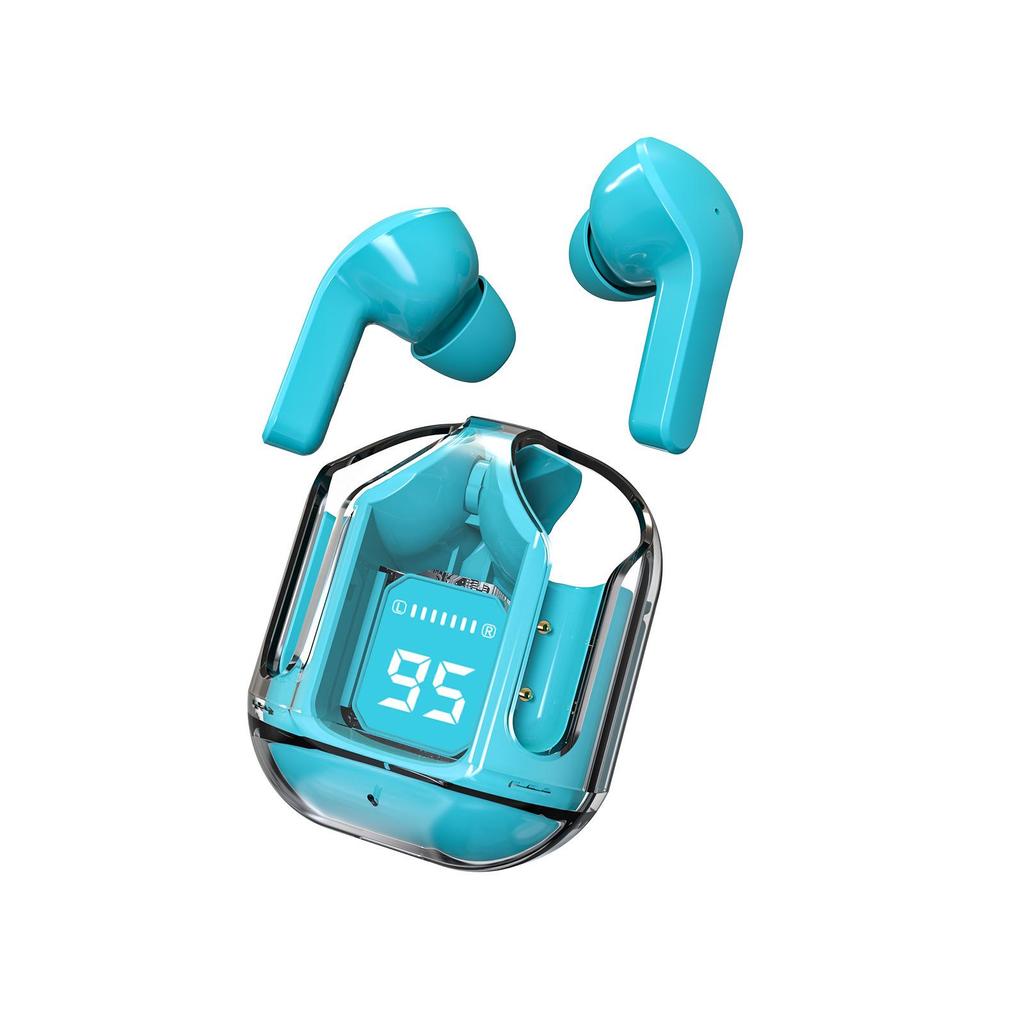 Air39 Transparent Wireless Bluetooth Earbuds with Digital Display, Dual Stereo, Long Battery Life, Ideal for Gaming