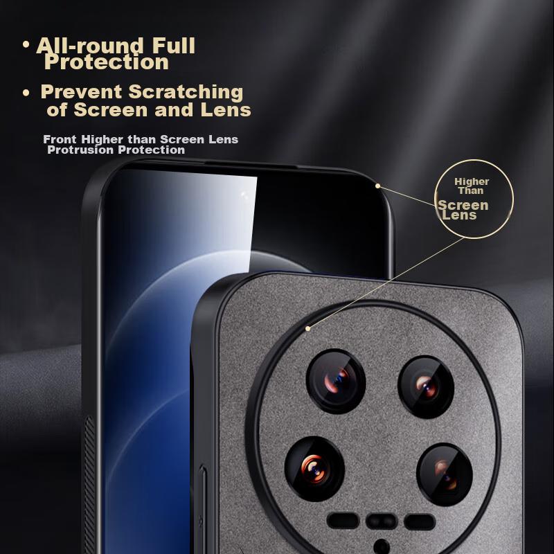 Xiaomi 14 Ultra Phone Case, Mi 14 Ultimate Edition Protective Cover, Full Lens Protection, Simple Xiaomi Silicone Outer, WoAnd Leather Case, Black