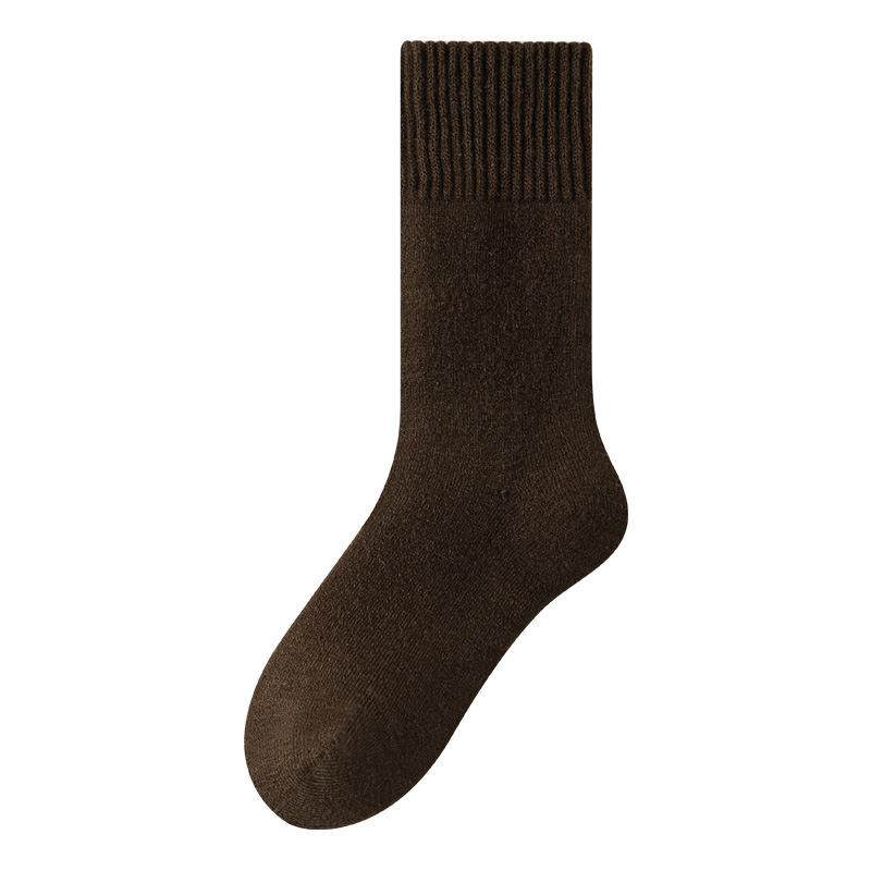 

Толстые и флисовые шерстяные носки для женщин, Теплые женские носки до середины икры, Свободные зимние шерстяные чулки 1 pair кофейный