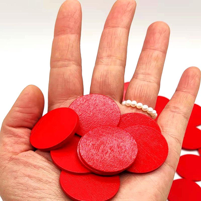 

Деревянные игровые жетоны для детей: Цветные круглые фишки для баллов поощрения в детском саду и для игр учеников Diameter 2.5cm, Thickness 0.25cm