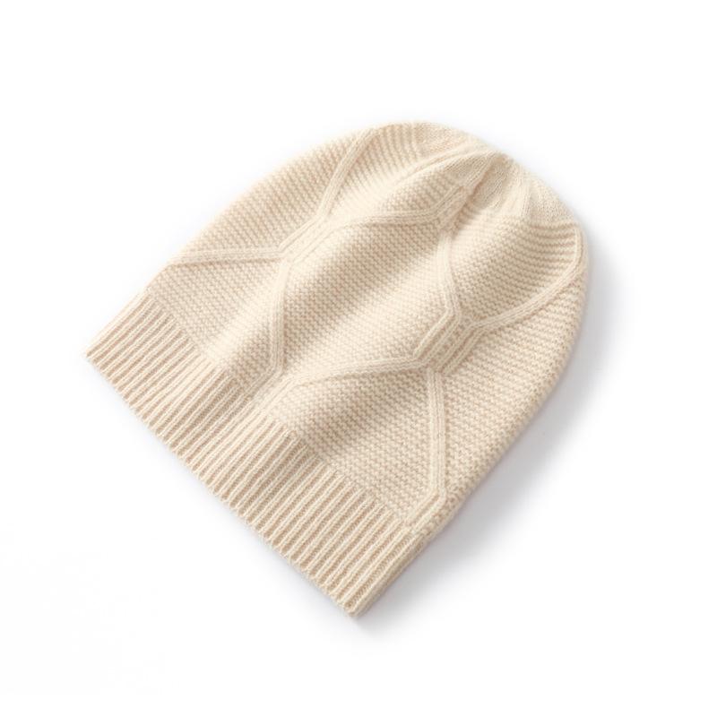Autumn and winter new pure wool knitted hats men's and women's wool hats, simple and fashionable versatile warm ear protectors headgear