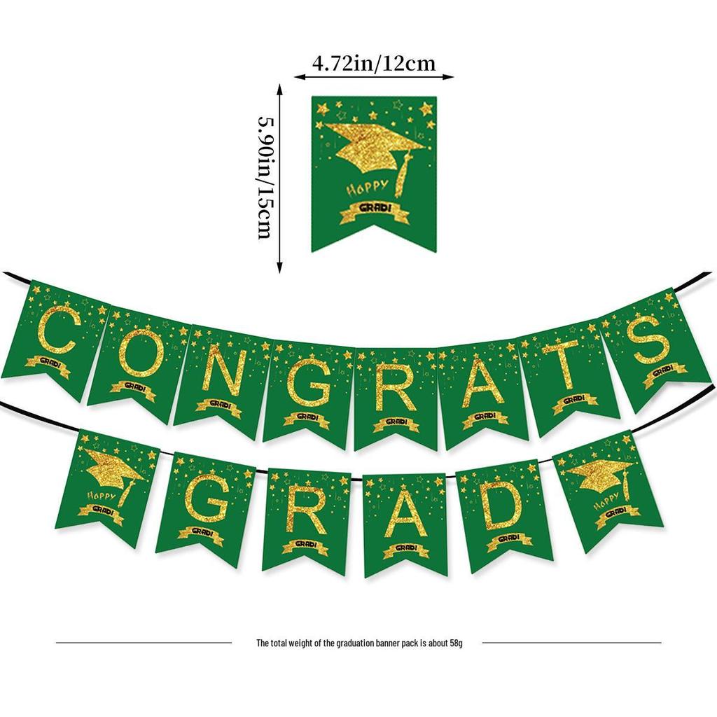 2026 Graduation Party Decoration Set: Banner & Cap Balloon