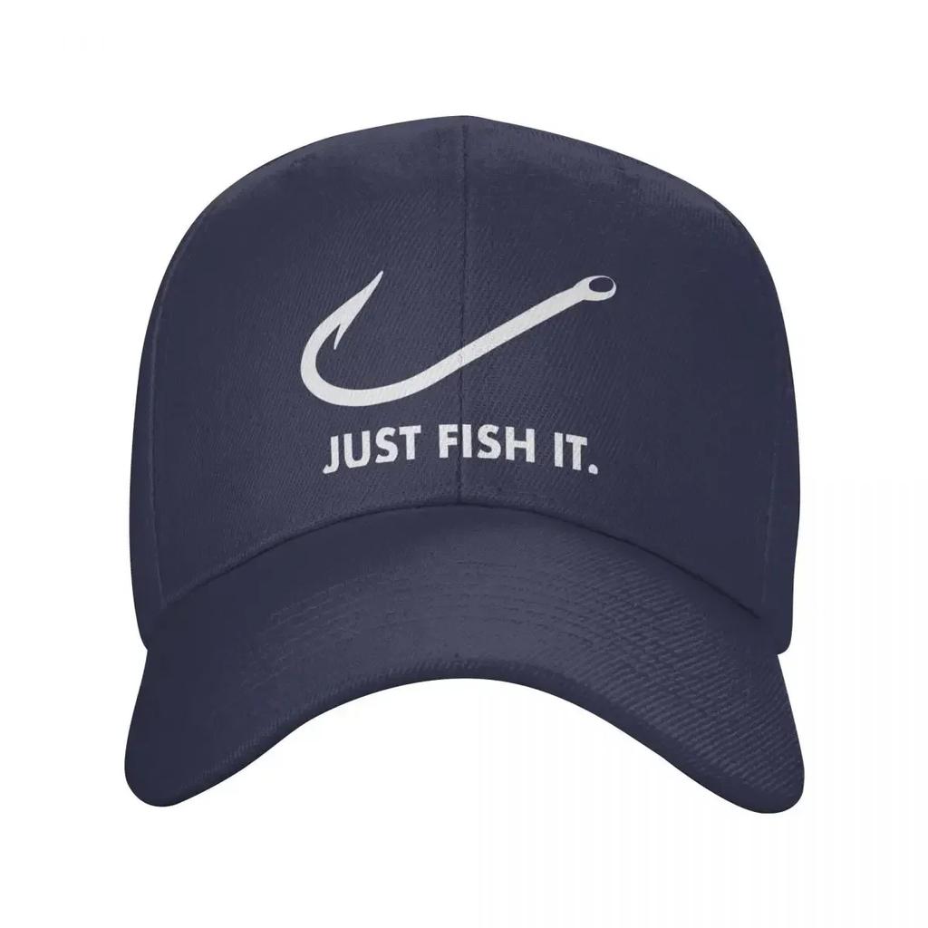 Classic Fishing Just Fish It Baseball Cap for Unisex WoUnisex Breathable FisherUnisex Dad Hat PerforUnisexce Snapback Caps Sun Hats