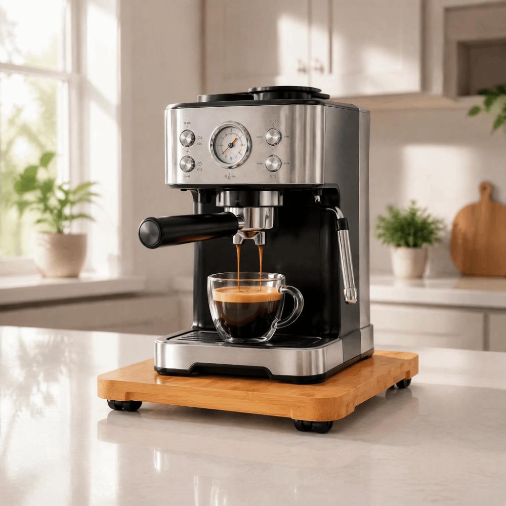 Smooth Sliding Mechanism Coffee Machine Tray Wood Sliding Appliance Tray Toasters