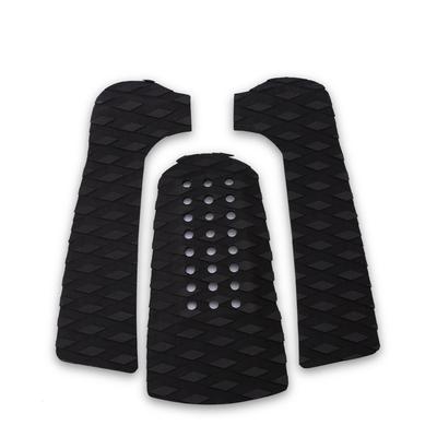 3Pcs Surfing Surfboard Anti Slip Traction Pad Tailpad Deck Grip (Black)