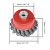 5-Piece Twisted Wire Cup Brushes, Heavy-Duty Polishing Steel Grinder Accessories, Approx. 2.6-Inch Diameter