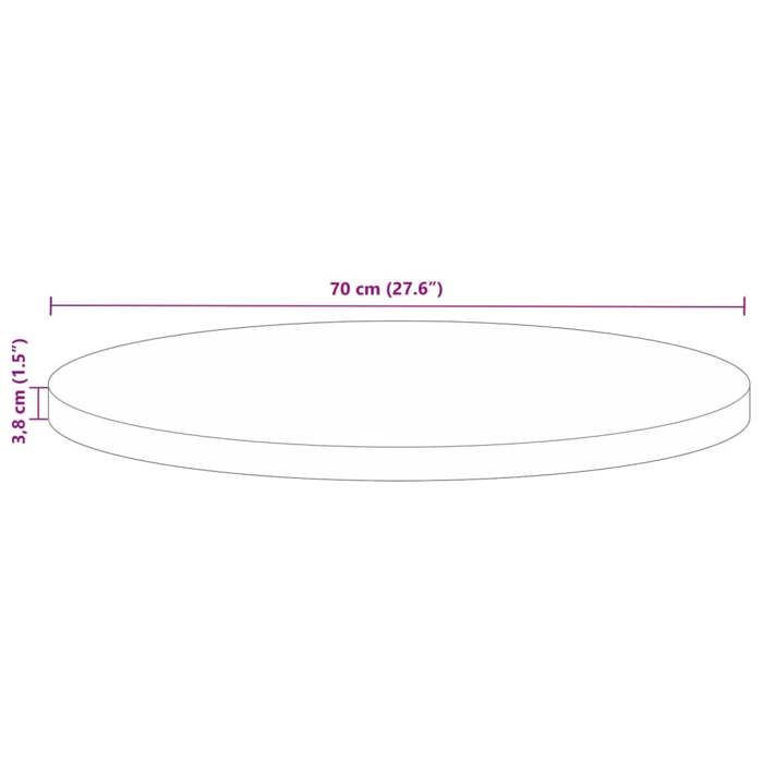 VidaXL Table Top Ø 70x3.8 Cm Round Solid Reclaimed Wood 370041