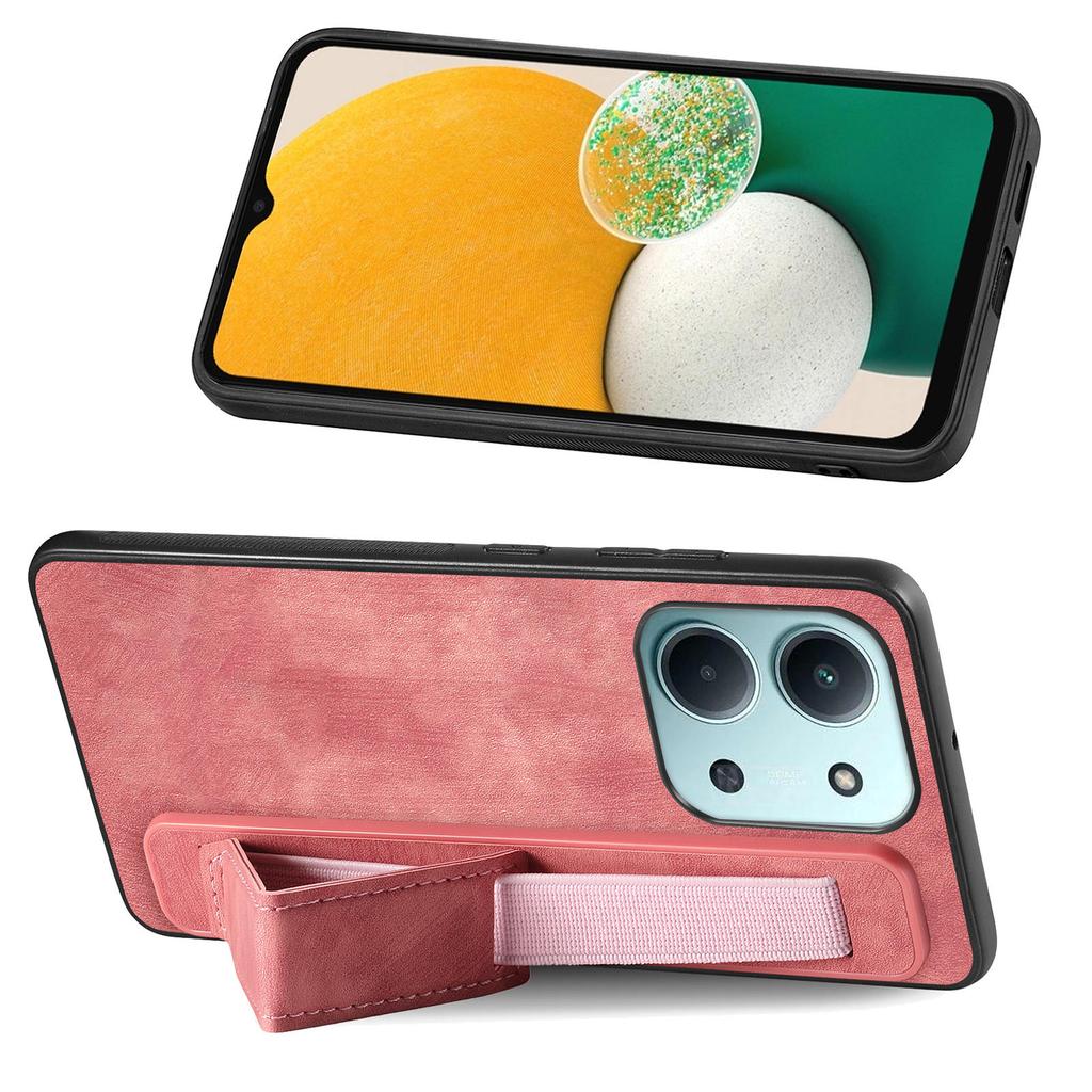 Wristband Kickstand Case For Xiaomi Poco C85 4G (171mm)/Redmi 15C 4G (Global) (171mm) Leather + TPU Phone Cover