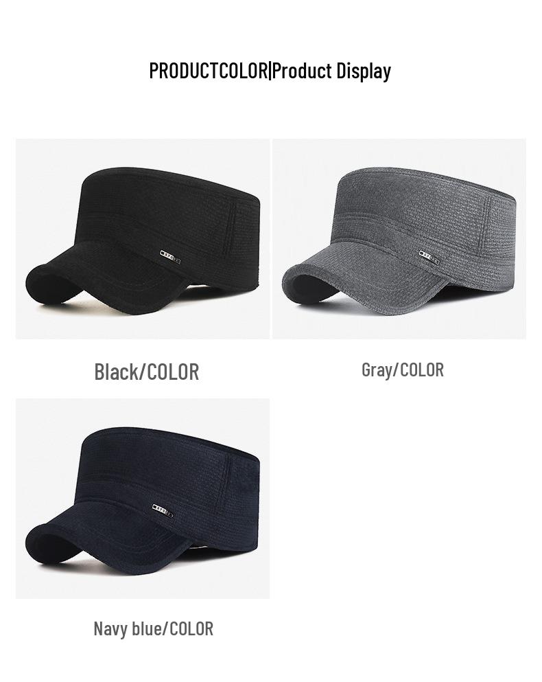 Thickened Windproof Duckbill Cap: Warm Earmuff Baseball Hat for Middle-Aged & Elderly - Ideal for Autumn & Winter Outdoors