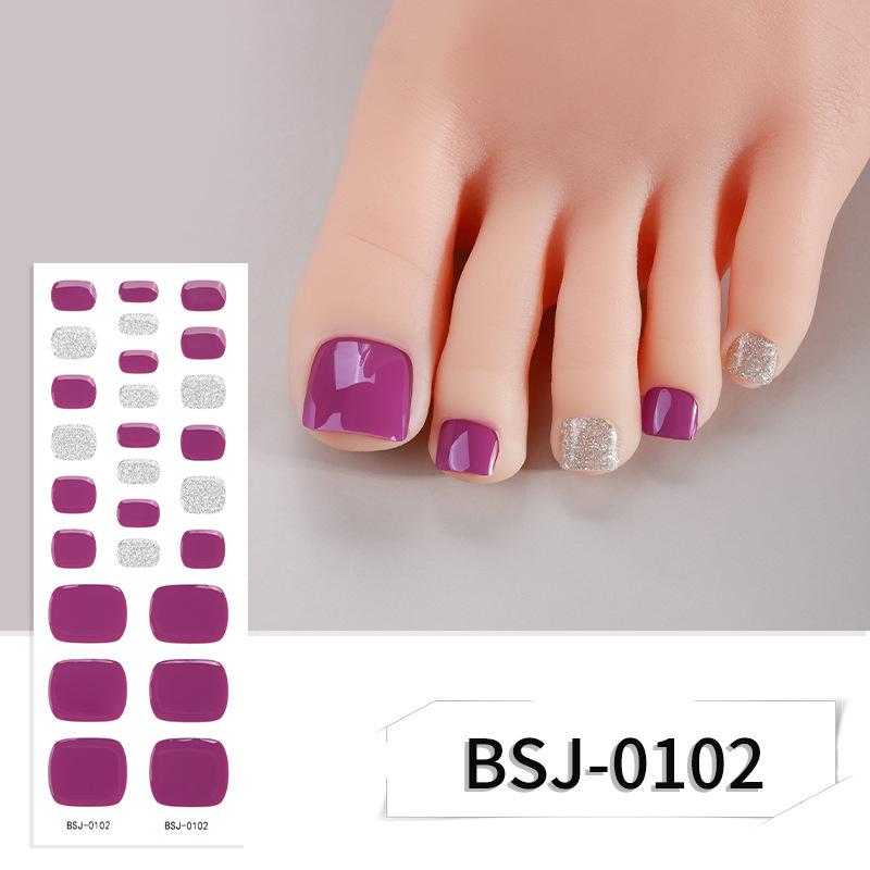 Semi-solid Gel Manicure Stickers, Toenail Stickers, Onion Pink Pearlescent Gradient Flash Semi-solid Nail Stickers
