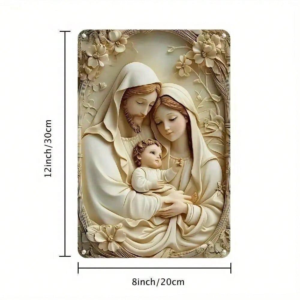 Holy Family Metal Wall Art Christmas Gift Tin Sign
