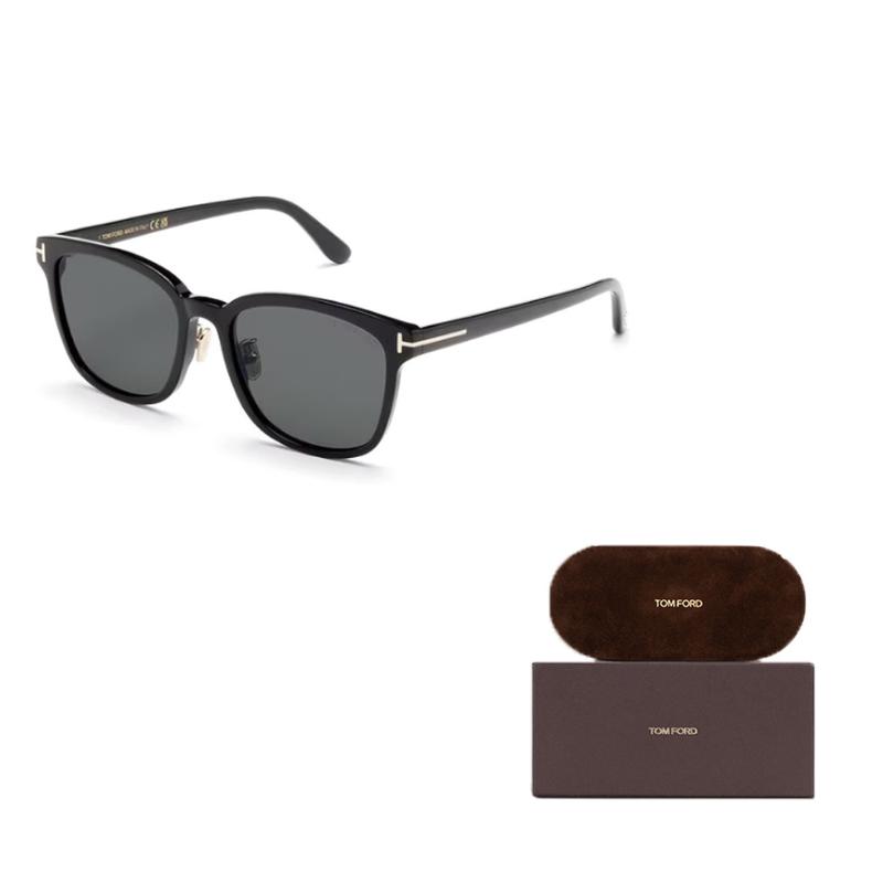 TF Solid Color Design Acetate Rectangular Sunglasses Unisex Sunglasses Black TF1131K5401A