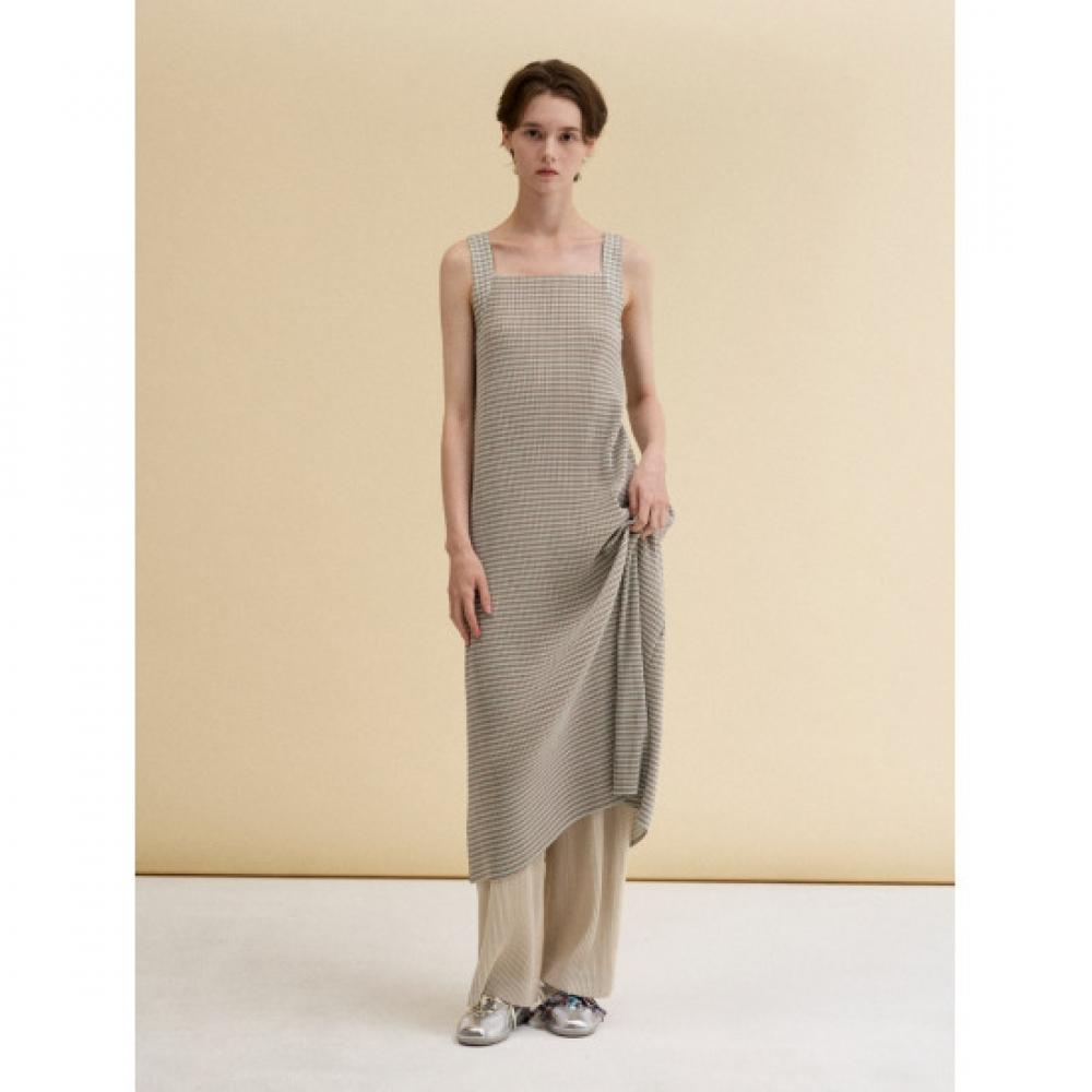 Lapli Check Pattern Back Strap Dress Lpopf025001
