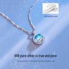 Pure Silver Moonstone Clavicle Necklace for Women - Birthday or Christmas Gift for Girlfriend