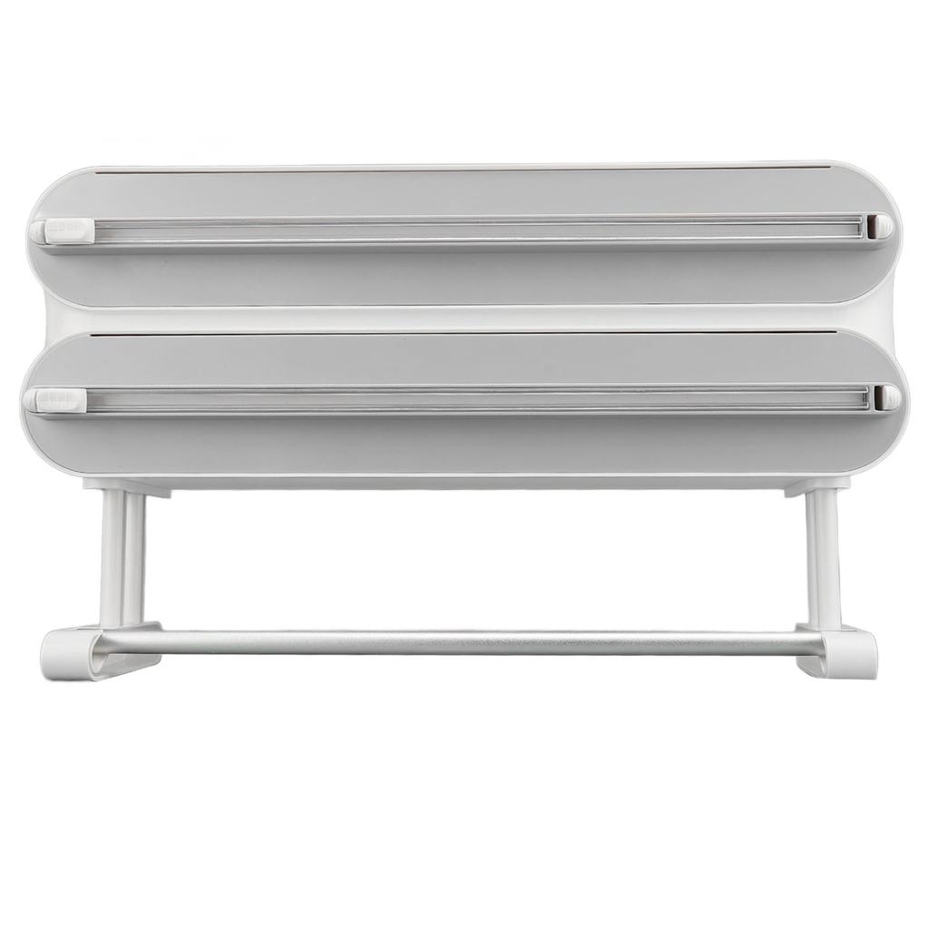 3 In 1 Wrap Cutter Organizer with Paper Towel Holder Magnetic Plastic Aluminum Alloy Space Saving Bi
