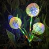 Solar-Powered Dandelion LED Garden Light Warm/colorful 3 Heads Dandelion Head Light for Garden Lawn Patio Pathway, Festive Outdoor Lighting Decor