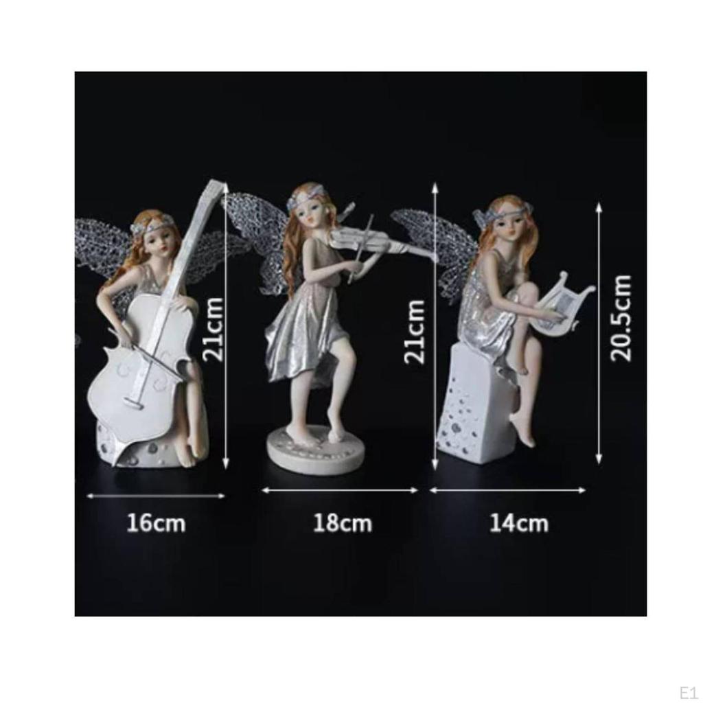 Music Angel Figurine Gift Idea Cello Statue Delicate Design Girl Playing for