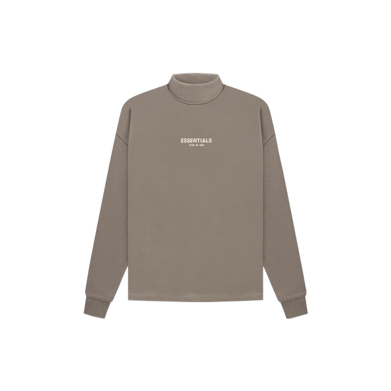 

Fear of God Essentials SS22 Desert Taupe Logo Print Half Neckline Pullover Thickweight Shirt For Men Grayish Brown FOG-SS22-093 XL